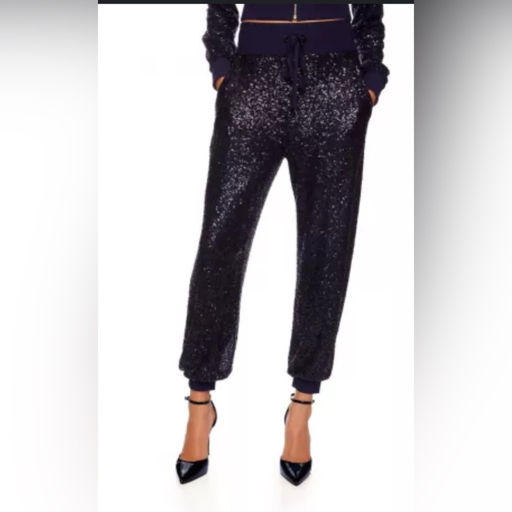 Susana Monaco Thunder Sequin Jogger Pant Women Size Small NEW Party NYE
